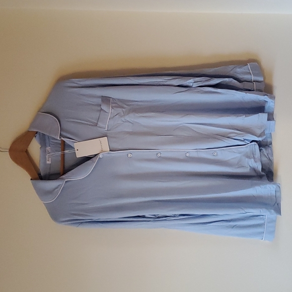 🆕️ Long Sleeved Pajama Top & Pants Lounge Light Blue NWOT - Picture 2 of 14